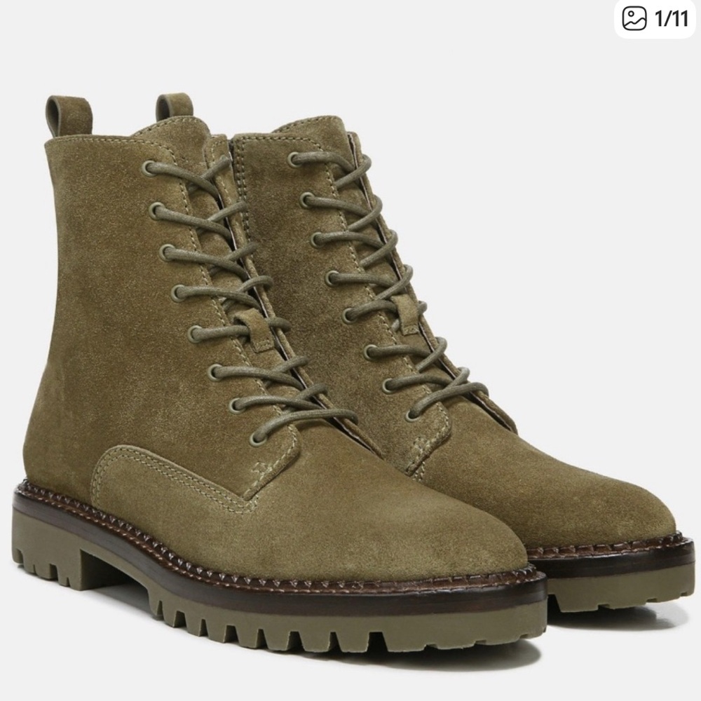 Vince Cabria Suede Lug Boots Dark Wheat 7.5 US 37.5 EU